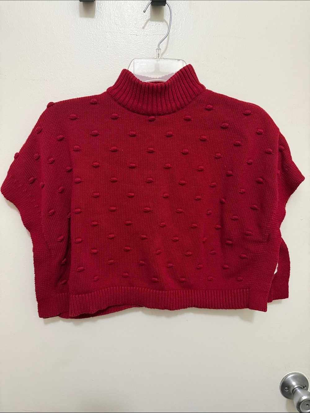 Carter's Red Pom-Pom Mock Turtleneck Sweater Top